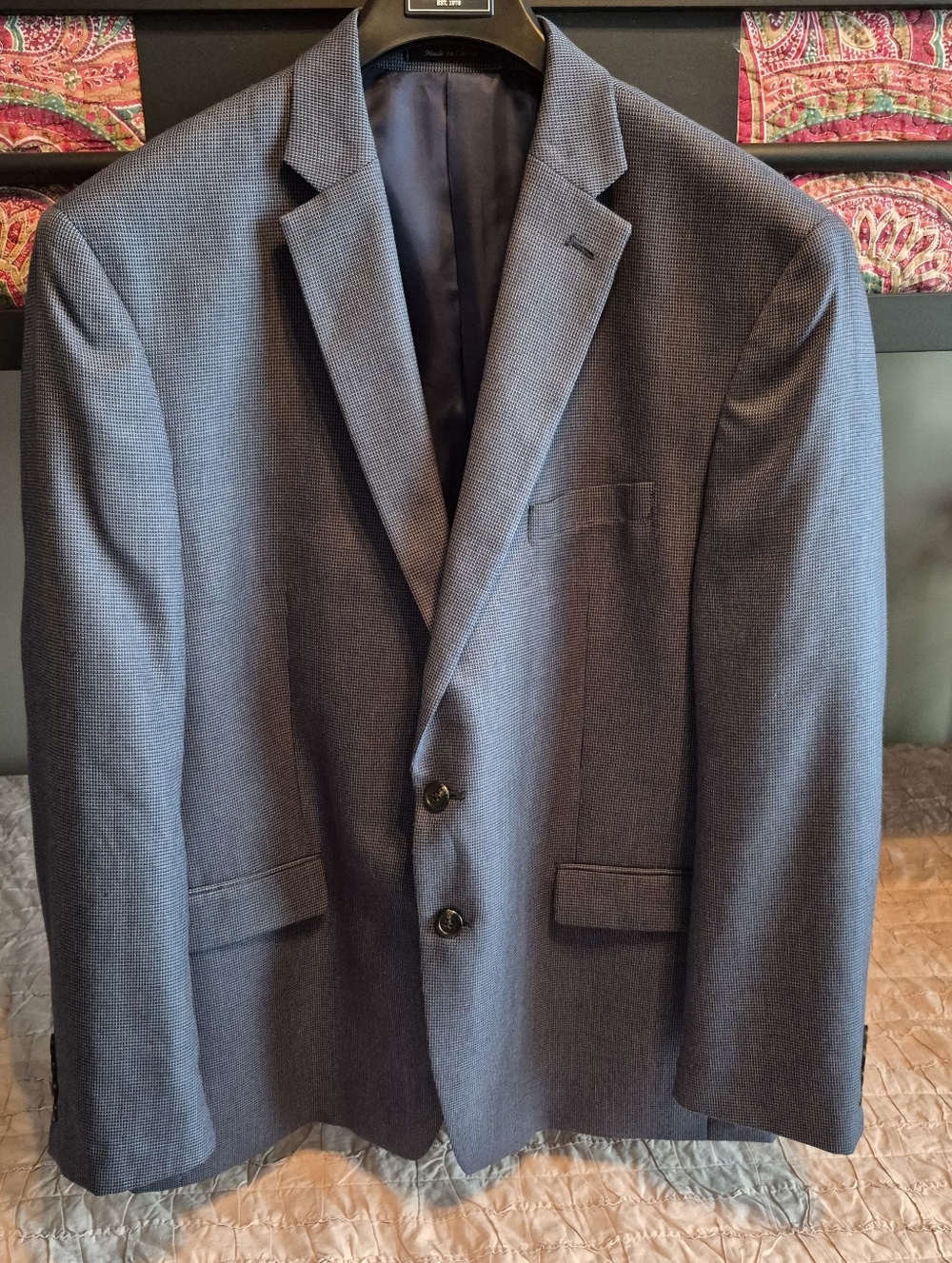 Chaps Classic Men's Size 44R Blue/Grey Sport Coat